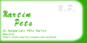martin pets business card